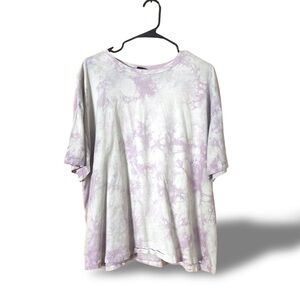 Lavender Purple No Boundaries Boxy Tie Dye Box Tee